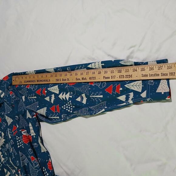 NWOT Ugly Christmas shirt Men's XXL J & Dhuasha  long-sleeved blue Santas Trees - Picture 8 of 10